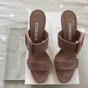 Manolo Blahnik Gable Sandals in Suede